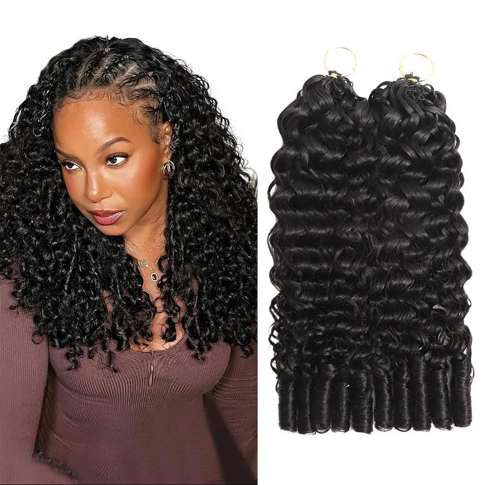 [HOT] Burmese Curly Crochet Hair Human Hair Extensions Miracle Knots Pre-Separated 50g/Pack (32-38 Strands Per Pack）– Knotless Boho Braids, 4-5 Packs for Full Head, Multiple Curly & Wave Textures Protective Hairstyles For Black Women