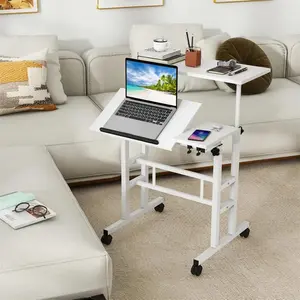 Ergonomic Rollable Standing Desk with Wheels – Adjustable Mobile Workstation for Home Office, School, and Under Desk Treadmill – Space-Saving Office Desk