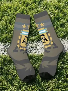 1 Pair Funny Happy Argentina Vintage Harajuku Football Hip Hop Novelty Casual Crew Crazy Sock Match Day Essentials