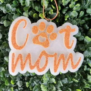 Cat Mom Scented Car Freshie With Paw Print Cat Mom Scented Car Freshie With Paw Print