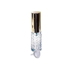 HARRY D KOENIG & CO Mini Crystal Purse Glass Travel Atomizer Canister Bottle - 1 Single Bottle with Funnel, Assorted Styles, Home Organiser Storage Jar