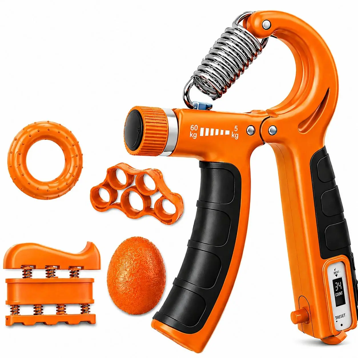 5 PCS Grip Strength Trainer Kit,Forearm and Hand Gripper Strengthener