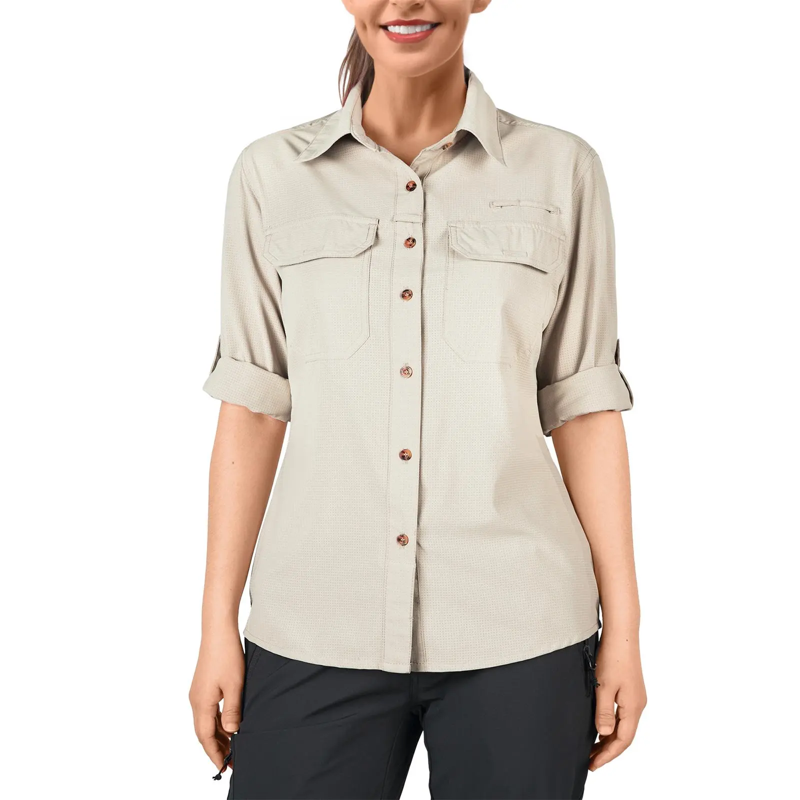 33,000ft Women's UPF 50+ UV Protection Shirt, Long Sleeve Hiking Fishing Shirt, Breathable Quick Dry