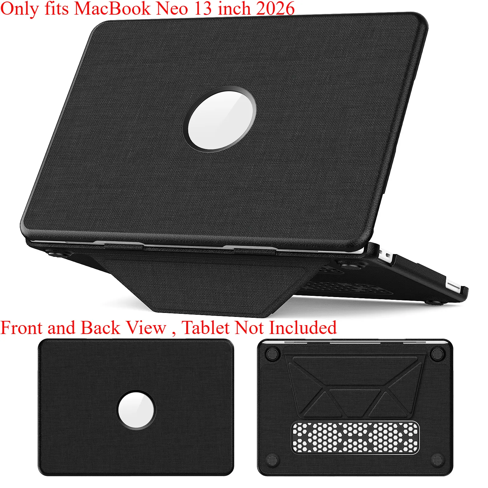 For MacBook Neo 13 Inch 2026 Case Computer Covers Laptop Sleeve Computer Sleeve with Snap Closure, Soft Velvet Lining & Magnetic Foldable Stand, Shockproof Drop Proof Protective Cover