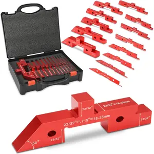 Table Setup Blocks for Woodworking, Aluminum Alloy Precision Set up Bars, Precision Height, Depth, Angle & Fence Alignment Gauge Set - Router and Saw Accessories with Storage Case