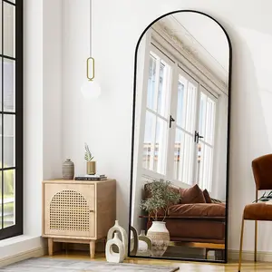Arched Full Length Mirror, 65" x 24" Arch Floor Mirror with Stand, Full Length Mirror Wall Mirror Hanging or Leaning Arched-Top Full Body Mirror with Stand for Bedroom, Dressing Room
