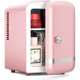 Antarctic Star 4L Compact Small Mini Fridge - Quiet No-Compressor Thermoelectric Portable Personal Refrigerator with AC/DC Dual Power, Cool/Warm Modes for College Dorms, Cosmetic Storage