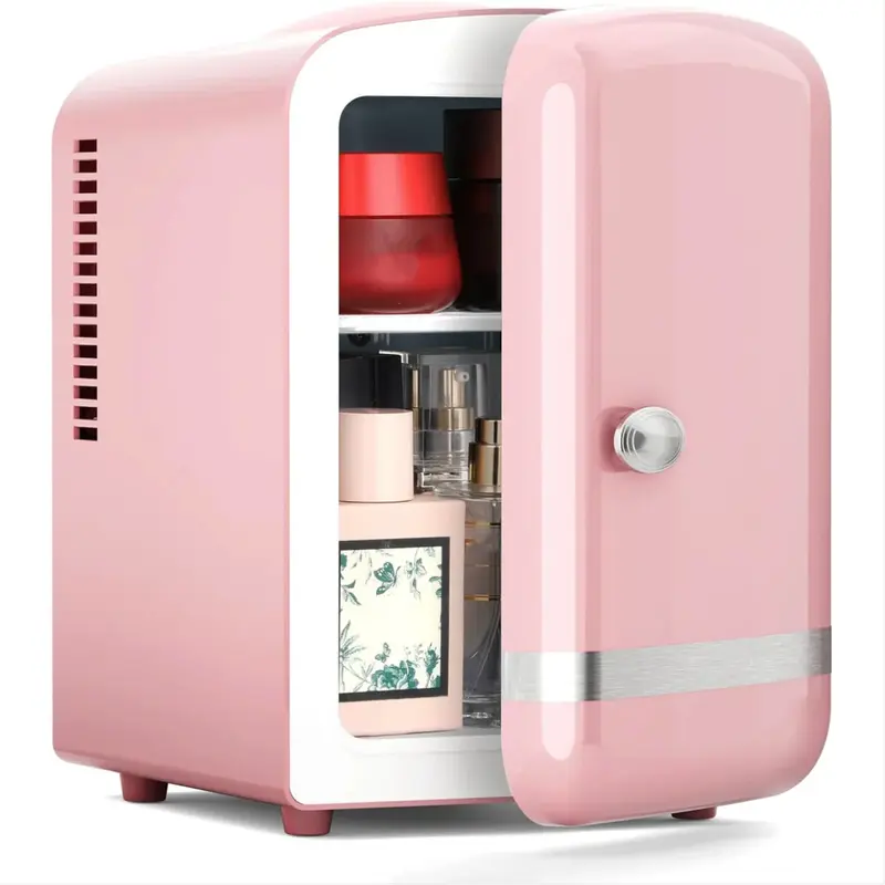 Antarctic Star 4L Compact Mini Fridge - Thermoelectric Quiet No-Compressor Portable Personal Refrigerator with AC/DC Dual (Car or Home) Power, Cool/Warm Modes, for College Dorms, Road Trips, Cosmetics Storage