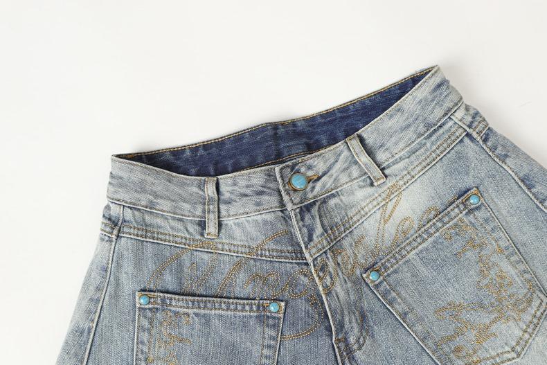 Inflation Y2K streetwear black jeans | embroidered wide-leg denim