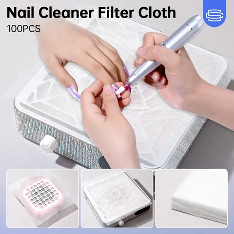 100pcs PP Material Disposable Manicure Dust Collector Filter Pads (Filter Paper, 19*24cm/7.48*9.45in) - Nail Care Vacuum Replacement Supplies for Salons, Traps Small Dust Particles to Protect Manicurists' Lungs