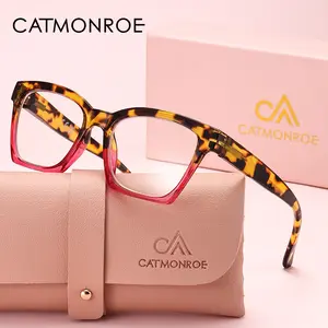 Catmonroe Simple and Comfortable Daily Reading Glasses, Square Eyed Glasses, Leopard Pattern Eyeglasses, Tortoise Pattern Glasses, PC Lens Material, Thanksgiving Gift, Brand Packaging