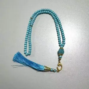 1 Strand 99 Beads 6mm Glass Imitation Pearl Prayer Beads, Middle Eastern Arabic Charm Pendant, Religious Jewelry Accessory