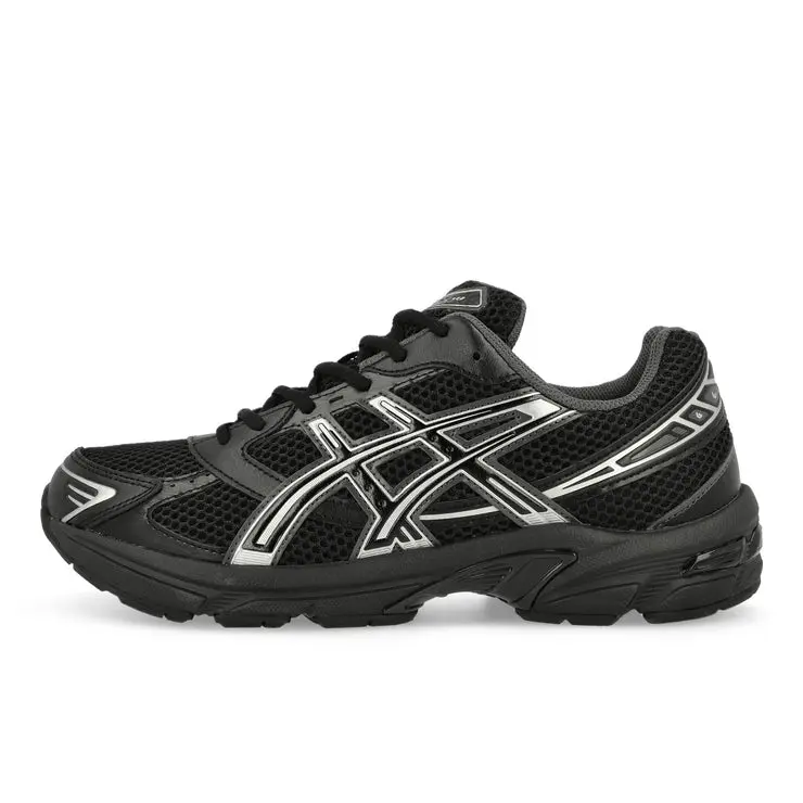 ASICS Men's Gel-1130 Retro Look Casual Sports Sneakers - Low Top, Lace-Up, Cushioning Mesh Athletic Shoes, Round Toe, Rubber Sole, Lifestyle Footwear for Casual Walking, Training, All Seasons, Black/Pure Silver