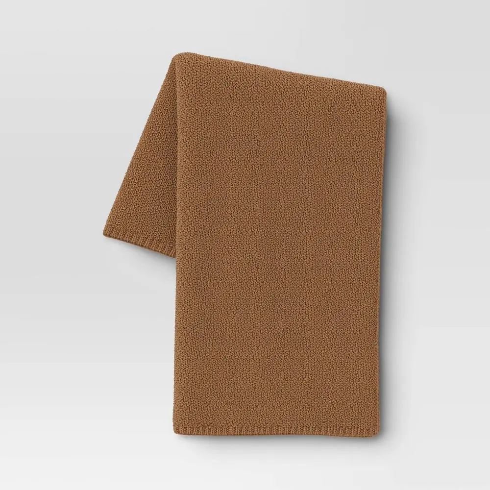 Threshold Oversized Recycled Knit Throw Blanket, Brown - Ideal for Cozy Lounging