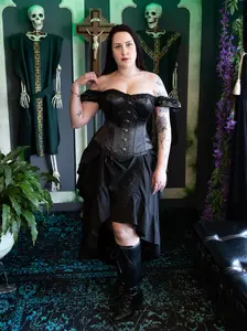 Black Adjustable Bustle Skirt