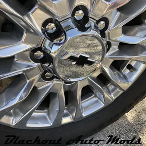 Bowtie Center Cap Emblem Decal Overlays for Chevyy Silverado 2500 2020–2025 | Blackout Wheel Stickers