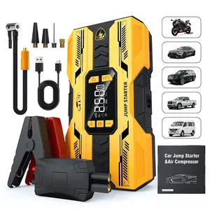 Battery Starter Powerbank Jumper Car Air Compressor 12V 8000mah Smart Battery Charger for Car Batteries, Portable Emergency Car Charger