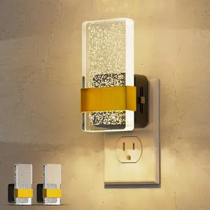 LED Night Lights Plug Into Wall, 2 Pack Plug in Night Light LED with Dusk to Dawn Sensor, 0-100LM Dimmable Nightlight, Wall Sconce-Style Design Nightlights for Bathroom, Hallway,Stairway,Gift