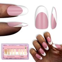 Medium Oval White French Tip BERRY PINK