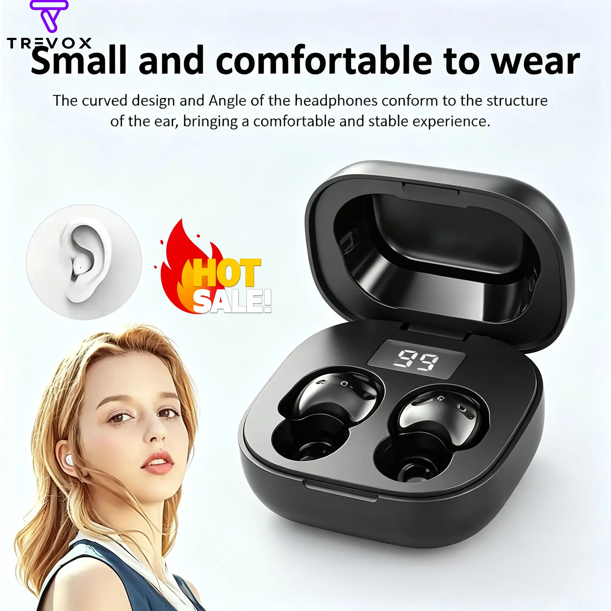 [2026 Newest] SK19 - Ultra-compact Invisible Sleep Earplugs | Weighing only 0.08 ounces, perfect for side sleepers, with noise cancellation - 25-hour battery life, privacy protection, lightweight silicone earplugs.