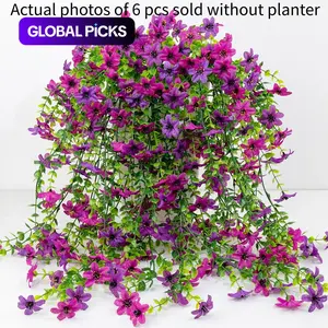 6-Pack Artificial Hanging Six-Ear Orchid Flowers, Bright Long-Lasting Colors, Indoor & Outdoor Decoration, Perfect for Gardens & Window Sills #GLOBAL PICKS