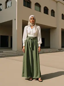 Women's Elegant Loose-Fit Long Pants, Waisted Palazzo Harem, High Waist Wide Leg Bow Knot Design, Casual Ol Workwear, Party Wear, All Season Fashion High Waters Pants