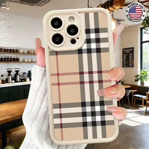 Stylish Vintage Plaid Checkered Pattern Aesthetic Case for iPhone 17 16 15 14 Pro Max 13 12 11 XR XS Plus Air Slim Shockproof Anti Drop Protective Lightweight Durable TPU Cover