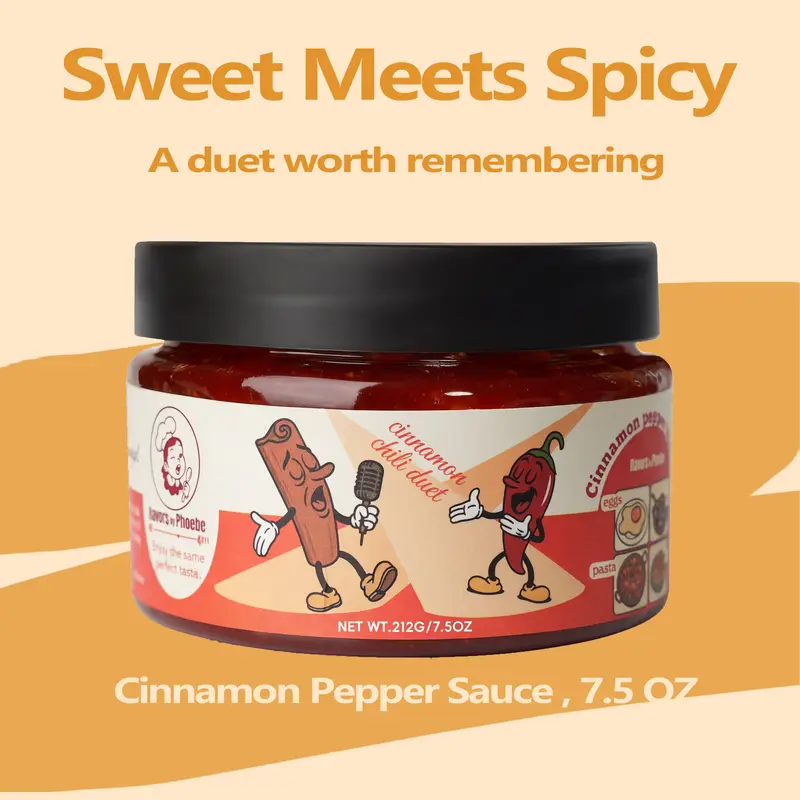Flavors by Phoebe Cinnamon Pepper Sauce Sweet & Spicy Fusion Vegan No MSG Non-GMO Ideal for Toast Pancakes Cheese Boards Glazed Vegetables Brunch Dishes - Dip, Spice, Sambal Cayenne Sauce Pack Original Pepper Sauce Pack