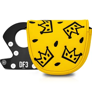 Df3 Golf Putter Head Cover with Cheese Crown Pattern, Magnetic Closure PU Shell with Fluffy Lining, Cute Cartoon Club Head, Golf Accessory, Golf Supply, Golf Equipment