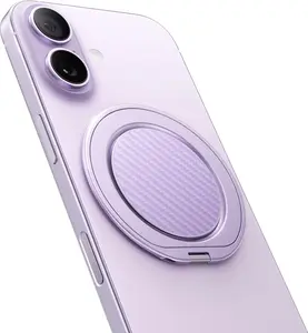 Magnetic Phone Grip for MagSafe 360° Rotate Ring Holder & Kickstand for iPhone 17 Air 16 Pro Max Plus 15 14 13 12 Purple Ultra-thin Impact Copolymer PP Material with 24 N56 Neodymium Magnets - Adjustable, Alloy