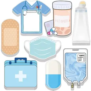 8 Pack Mini Funny Nurse Sticky Notes Nursing Student Essentials School Nurse Gifts Nurse Stationary Sticky Notes Booklet Self Stick Note Pads for Hospital School Nurse Supplies