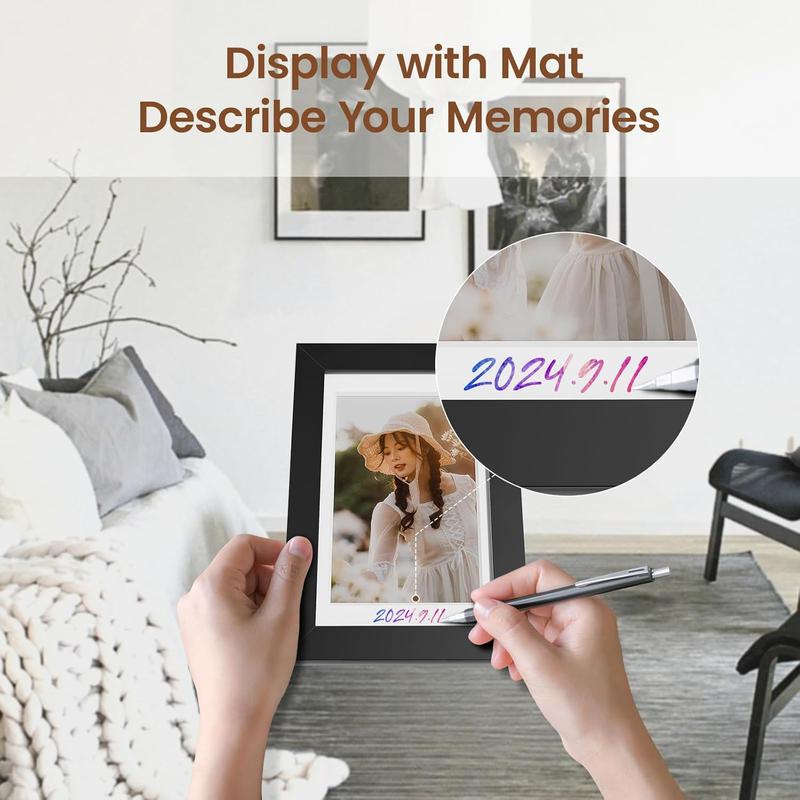 Valentine‘s Gift - 11x14 Picture Frame with Polished Plexiglass - Set of 5 - Use as 8x10 Frame with Mat or Display 11x14 Photo Without Mat - Galleria Collection - Picture Frames for Wall Display - Black