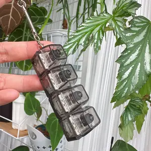 1 set, LED light keyboard finger toy keychain, helps relieve stress and anxiety, mechanical key 4-key stress-reducing finger presser, portable keychain pendant design, true mechanical key feel, enhances concentration