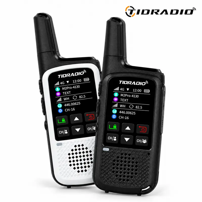 Lifetime Free TIDRADIO M2Pro 4G PoC & FRS Two Way Radio, Dual PTT Dual Mode Dual Standby, Nationwide Long Range Walkie Talkies, NOAA Weather Alerts, Black & White