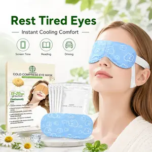 Reusable Herbal Self Cooling Eye Masks, Depuffing & Refreshing Cold Compress for Tired Eyes, Travel-friendly Hydrating Relief for Dry Eye & Fatigue