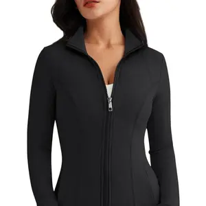 Women's High Elastic Zipper Jacket - Slim Fit Autumn Winter Yoga Fitness Outdoor Top