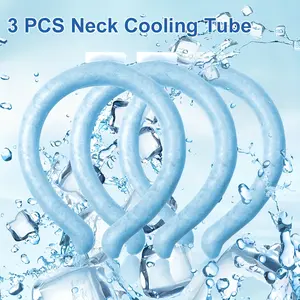 3-Pack Reusable Cooling Neck Wraps, Refreezable Ice Neck Cooler Rings for Summer Heat Relief (Beauty & Personal Care Hair Styling Accessory)