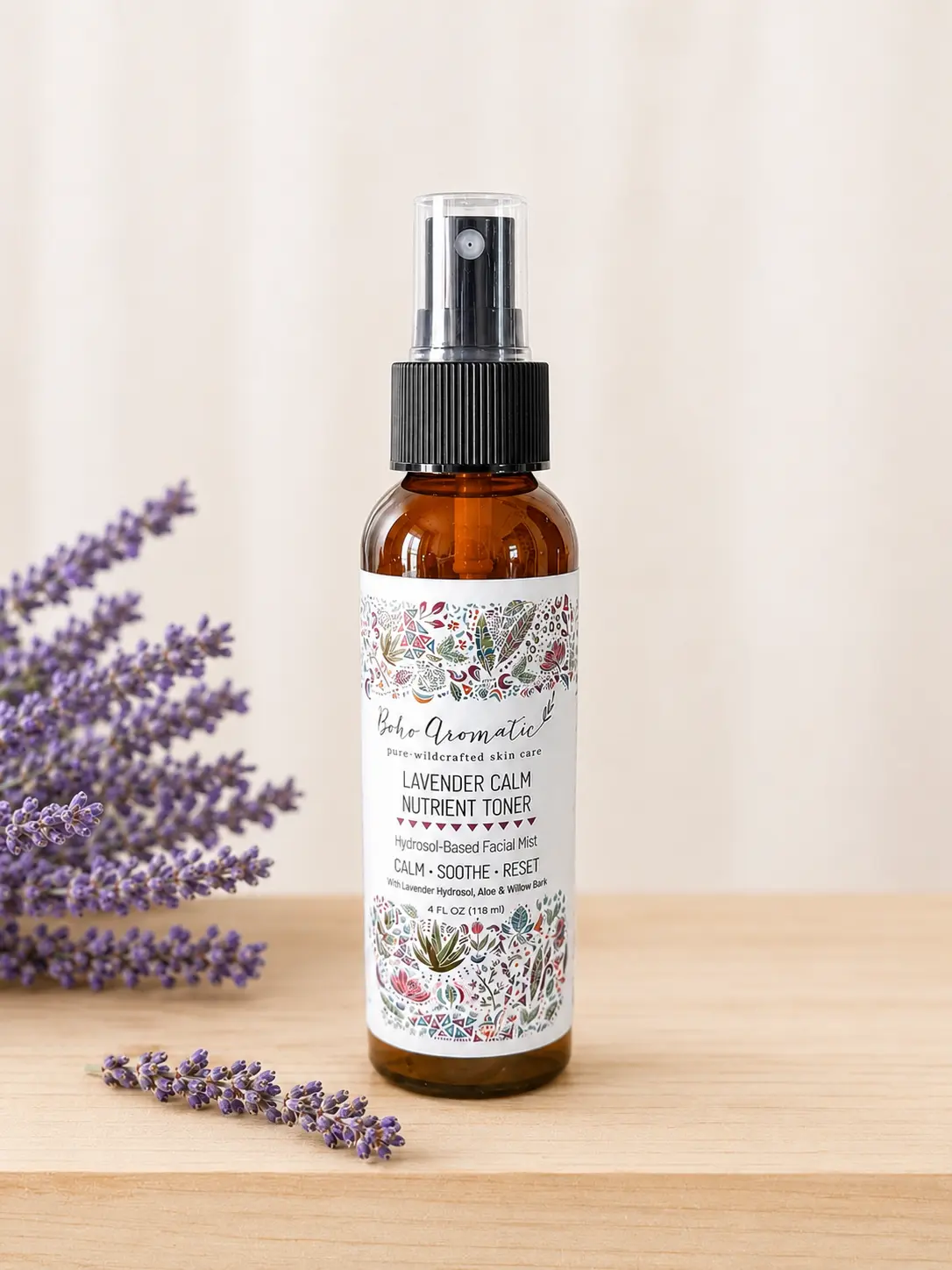 Lavender Calm Nutrient Toner  | Hydrosol-Based Facial Mist | Calm  •  Soothe  • Reset