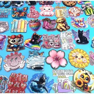 50pcs Random Cartoon Acrylic Flatbacks Used for DIY Badge Reels ,Clips,Pendant Diy Craft for Stretch Keychain Beaded Sequin Beading Making