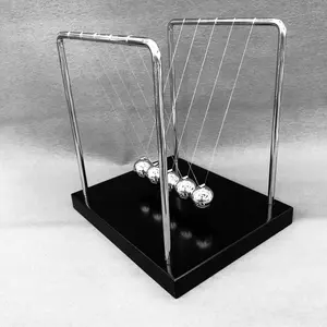 Large Newton's Cradle Balance Ball Wooden Base Stress Relief Desktop Decor Creative Craft Gift for Home & Office