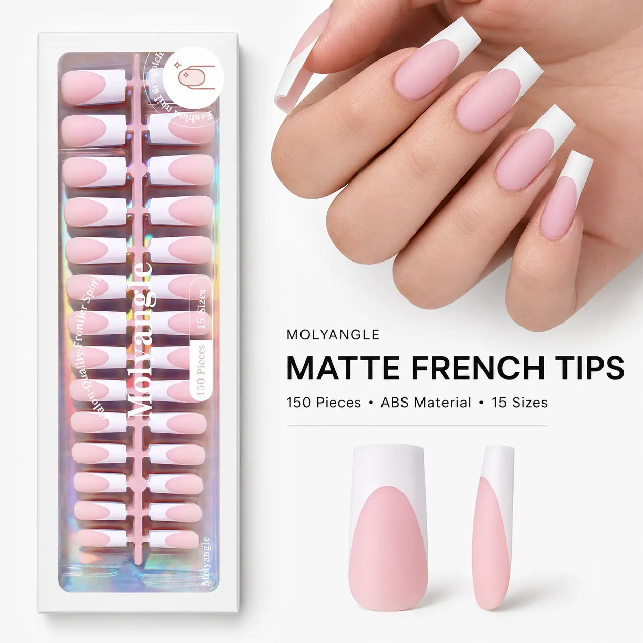 Molyangle -On , 5 in 1 Box, Reusable Long-Lasting Classic for Wedding, Office & Travel, Manicure for Summer Use cool gift bridal shower duck Short Square Red Glitter pen point graffiti synthetic glossy oval s leopa whit sizes- type fabr jelly nai gel dama