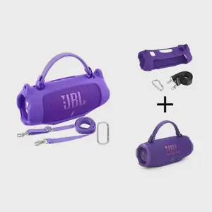 For JBL Charge 6 Waterproof Portable Bluetooth Speaker Silicone Case,Soft Protective Sleeve Cover with Shoulder Strap for JBL Charge 6 Speaker，This product comes with a protective case and a speaker.  Outdoor Travel VanLife