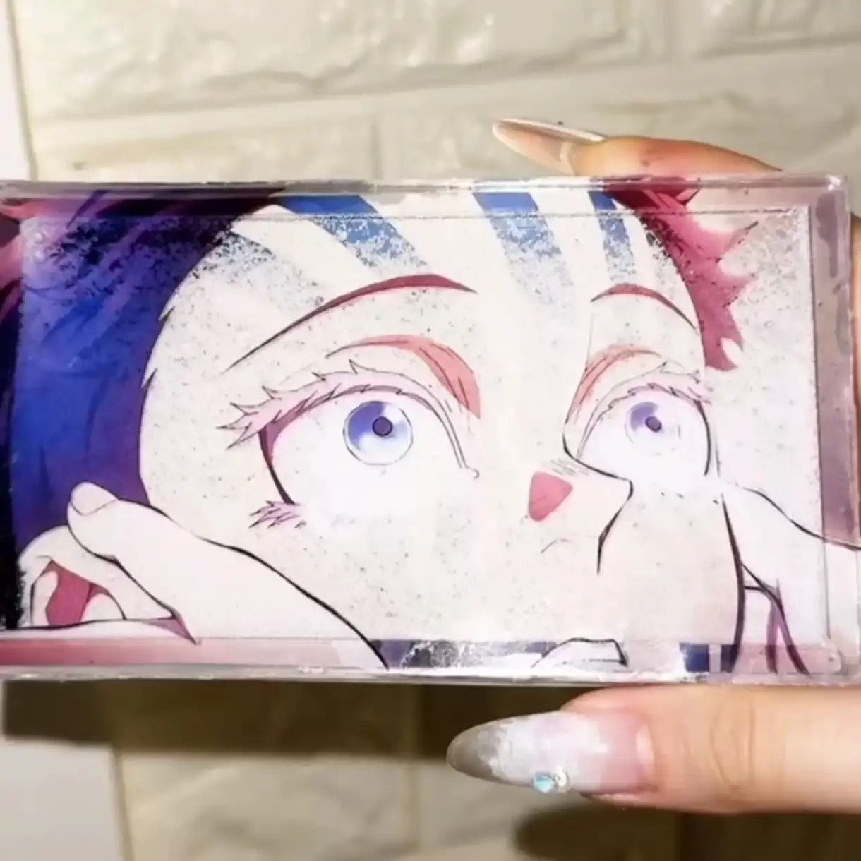 Demon Slayer Anime Inspired Liquid Sand Acrylic Standee Sparkle Desk Decor for Otakus with Unique Liquid Sand Effect and Acrylic Material