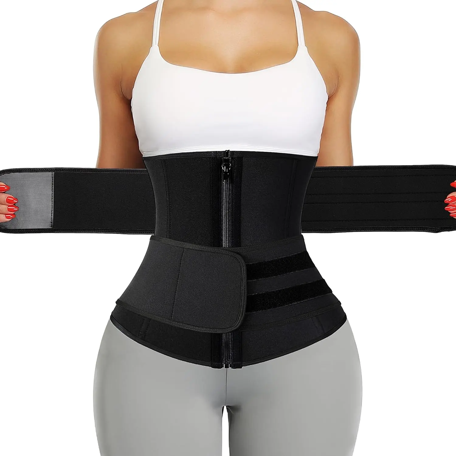 Women's Waist Trainer Corset Sweat Belt - Compression Cincher Band with Firm Control, Improved Posture, Reduced Waistline, Chest Support, Workout Fitness Back Support, Both Fabrics and Stitching Improved