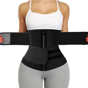 band waist trimmer Neoprene Sauna Waist Trainer Corset Sweat Belt for Women Compression Cincher Band Workout Fitness Back Support straight assist strap