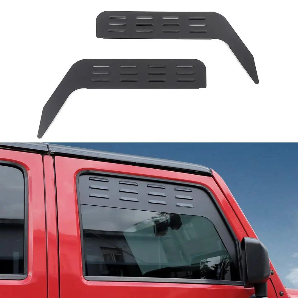Aluminum Alloy Front Window Glass Louvers Air Vent Cover for 2007-2017 Jeep Wrangler JK, 82*33*5 cm Chrome Trim Accessory, Scratch-Resistant Durable Car Exterior Part, 1 Year Useable Gift for Car Enthusiasts (As the Picture Shows)