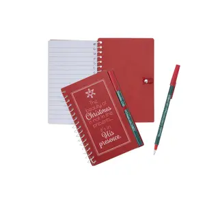 4 1/2" x 6" Religious Christmas Spiral Notepads with Pen for 12