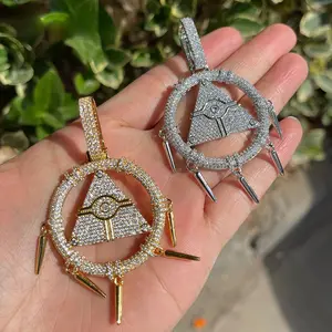 [ICE HUE]18K Gold Vacuum Plated Copper with 5A+ Sri Lanka Zircon Dreamcatcher Pendant With Necklace Miami Italy Mexico & Micro Inspired for Women & Men Luxury Jewelry,Daily Wear,Casual Fashion,Gift Idea,,Classic,Hip Hop,Simple,Sporty Style