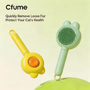 Cfume Pet Grooming Comb — Rabbit Ear Design: Cat Massage, Deep Self-Cleaning, Detangling, and Shedding Removal Comb — Pet Supplies brush