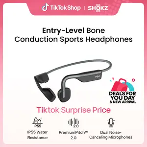 SHOKZ OpenMove - Open-Ear Bluetooth Sport Headphones, Bone Conduction Wireless Earphones, Sweatproof for Running and Workouts